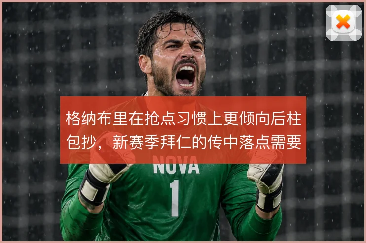 格纳布里在抢点习惯上更倾向后柱包抄，新赛季拜仁的传中落点需要匹配